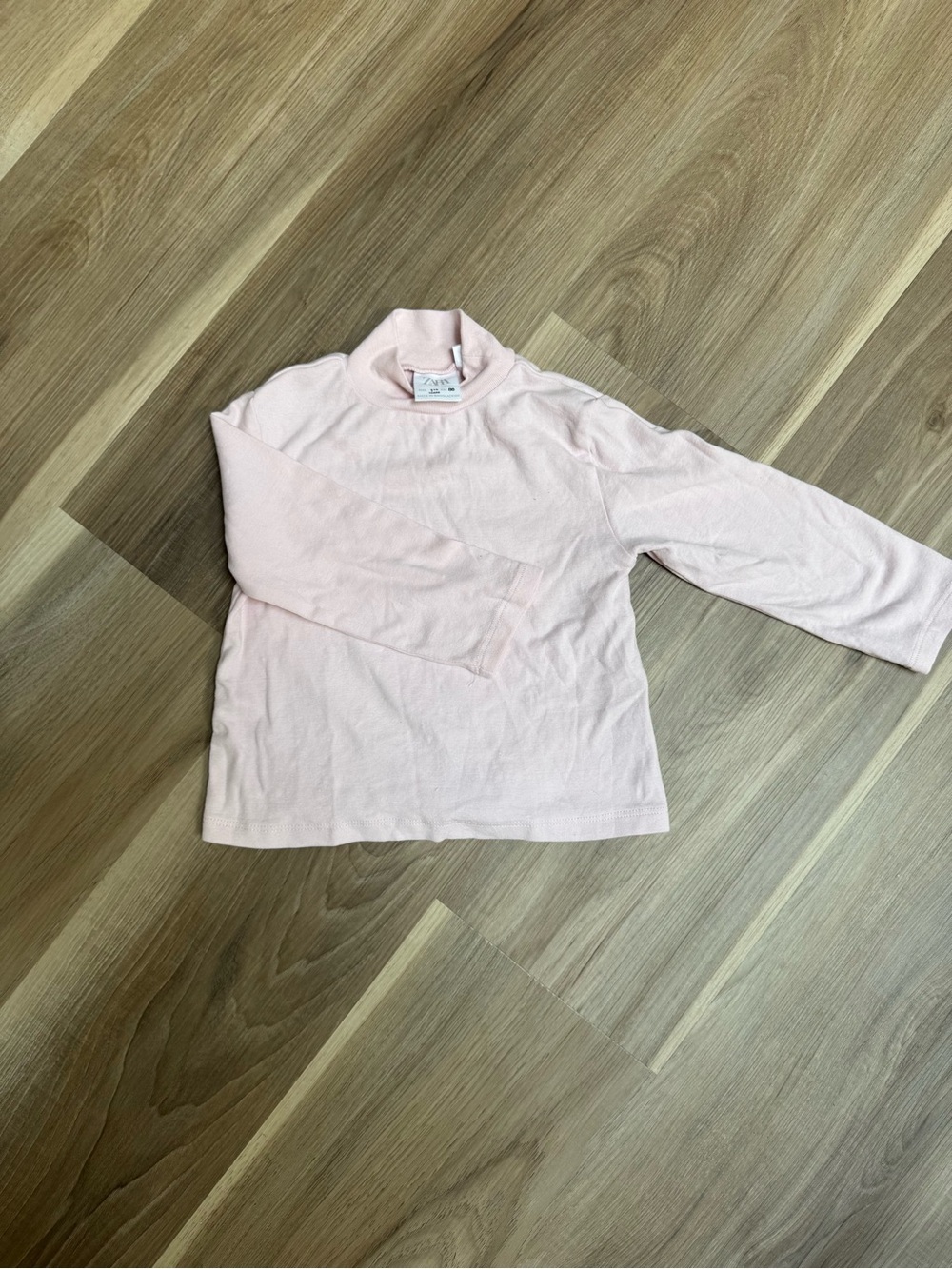 Zara Kids Girls' Light Pink Long Sleeve Mock Neck Top